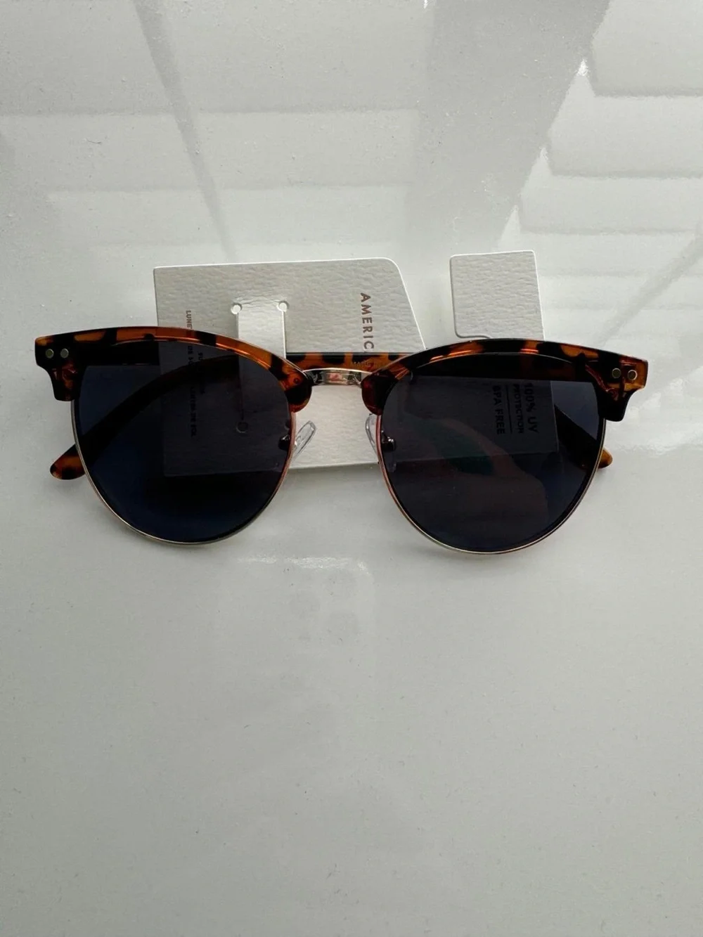 American Eagle Tortoise Shell Browline Clubmaster Style Sunglasses